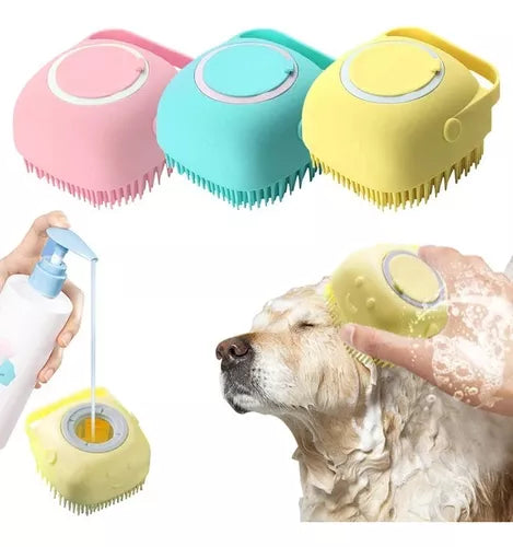 Cepillo Dispensador Champú Mascota Bañar